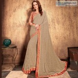 Buy Unique Collection of Satin Border Georgette Saree&nbspOnline