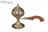 Nutristar Brass Audh Daan Oudh Dan with Wooden Handle (Small)
