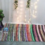 Multi-color Handmade Chindi Rag Rug  Bitablu.com