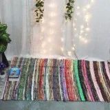 Multi-color Handmade Chindi Rag Rug  Bitablu.com