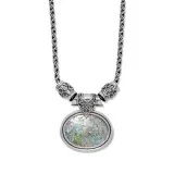 Ornate Sterling Silver Ancient Roman Glass Necklace