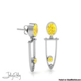 Citrine Dagger Silver Earrings and Studs by JollyRolly