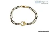 Gold Aum Bracelet On Mangalsutra Chain