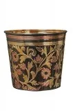 Nutristar Brass Planter Flower Embossed and Printed Height  22 c