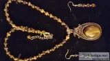 Tiger eye necklace and matching ear rings