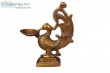 Nutristar Brass Antique Bird Design Diya Deepak Oil Lamp in Glos