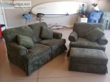Loveseat chair and ottoman
