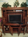 Solid wood entertainment center
