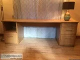 Oak Office Furniture Desk Drawer Unit and Cupboard