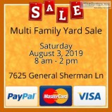 Multi Family Yard Sale Aug 3 Saturday