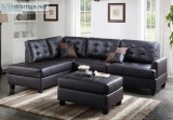 Contemporary Reversible Sectional Couch Sofa Chaise WOttoman 3pc