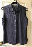 Ravel Women s Sleeveless Button Down Shirt Top Sz M