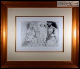 Two Bearded Men and Woman Original Etching by Pablo Picasso