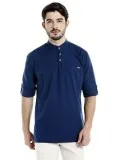 Navy Solid Slimfit Short Kurta