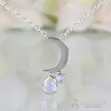Moonstone Necklace - Crescent Moon - GSJ