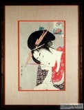 Flower Fan Japanese Utagawa Utamaro Print