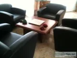 8 Black Leather Office Chairs