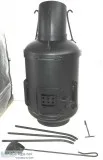 Camp stove. Yard and camp portable steel stove. Burner heater