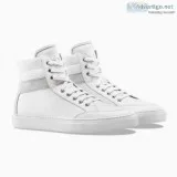 Shop Premium Long-Lasting White Leather Sneakers From KOIO