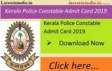 Kerala Police Constable Admit Card 2019
