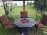 Gazebo set with stone table w working fire pit