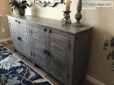 Blue grey hardwood sideboard