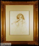 Little Girl Practicing Original Lithograph by Louis Legrand