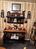 Nice stand with shelf and primitive items