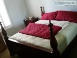 Cherry Wood 4 Poster bed and night stands