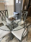 Glass Top Kitchen Table and 4 Chairs