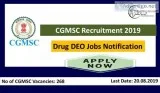 CGMSC Recruitment 2019&ndash20 (268) Drug DEO Jobs Notification 