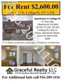 3 Bedroom Apt for Rent in College Pt