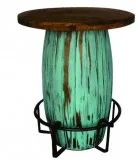 Rustic Wagon Bench Hardwood Aqua White Red Natural Dark