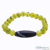 Satyamani Natural Energized Peridot with Tibetan Bead