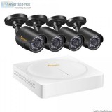 4 IndoorOutdoor Night Vision Security Camera System Install