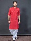 Peach Hue Festive Wear Pathani Suit