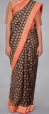 Buy Black Silk Georgette Brocade Saree