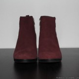 CLARKS Burgundy WineSuede Leather Zip Ankle Boots