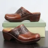 Nurture Dark Amber Leather Clog Mule