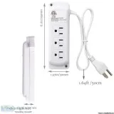3 Outlet Small Desk Power Strip With Safety Cover