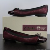 Clarks Candra Glow Burgundy Flats