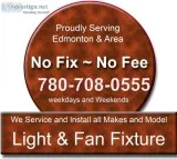 Ceiling light and ceiling fan installation