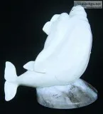 &quotFree Ride&quot (Baluga Whale and Calf) Stone Sculpture by G