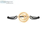 Aum single diamond Gold Bracelet