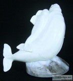 &quotFree Ride" (Baluga Whale and Calf) Stone Sculpture by G