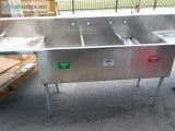 NSF Stainless Steel 3 Compartment Commercial Pot Sink
