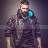 Samurai cyberpunk 2077 leather jacket