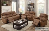 Dark Brown Leatherette Reclining Sofa Set 3pc &quotWHOLESALE&quo