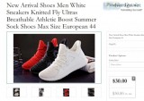 New Arrival Shoes Men White Sneakers Knitted Fly Ultras Breathab