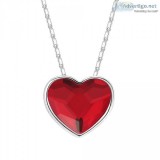 Double-Sided Heart Necklace With Crystals